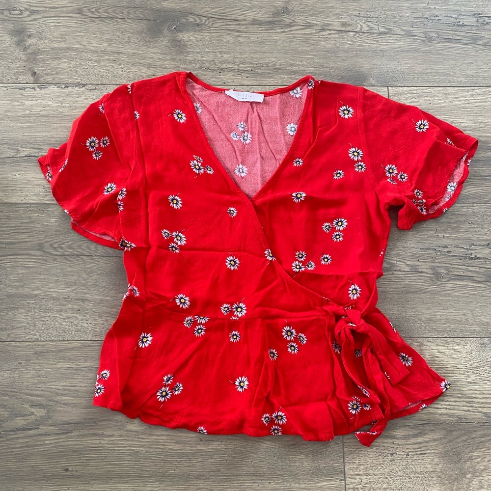 Elodie Red Floral Top. Like new.